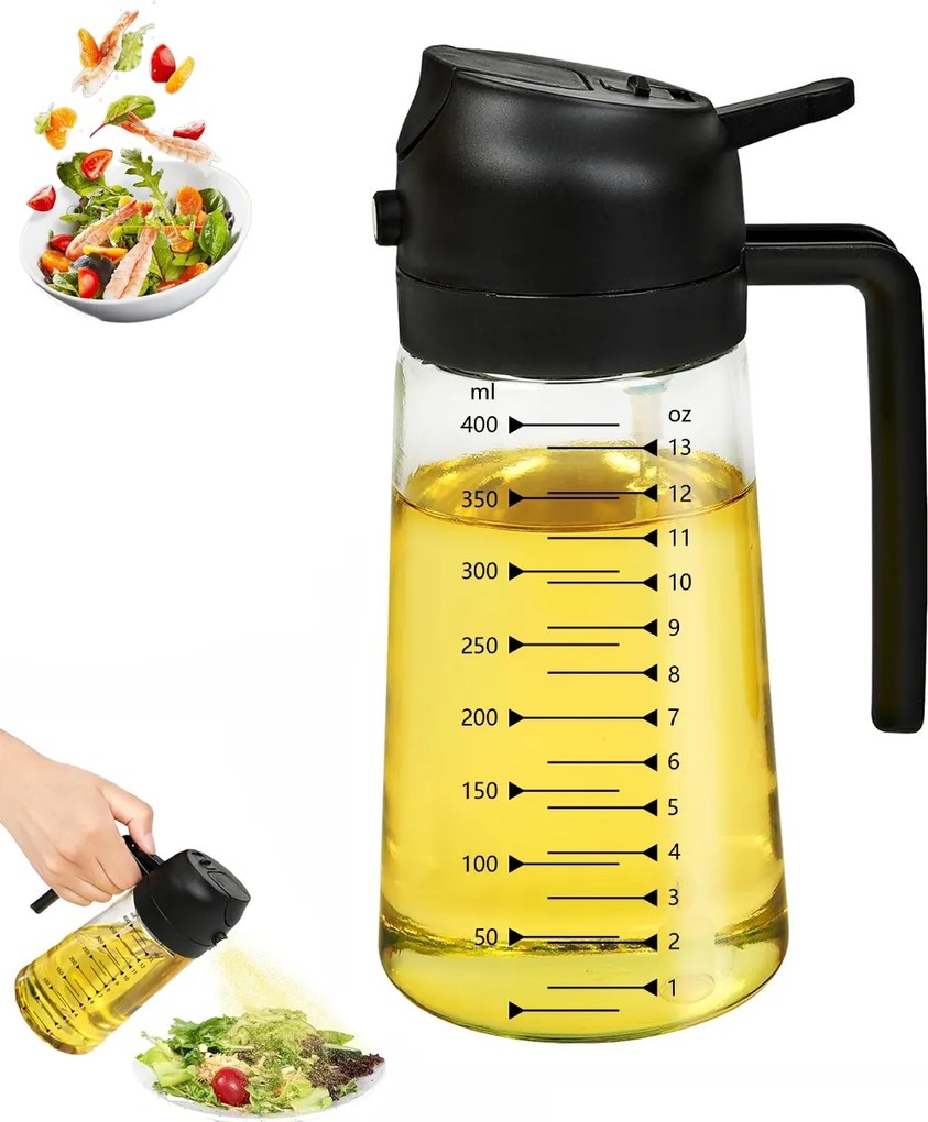2IN1 Üveg Szórófej Olaj Ecet Adagoló Spray SZÓRÓFEJ470ML