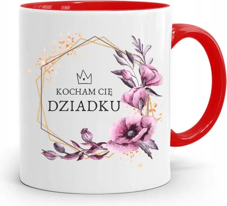 Piros Bögre Nagypapa Napjára Szeretlek Nagypapa Nyomtatott Fényképpel