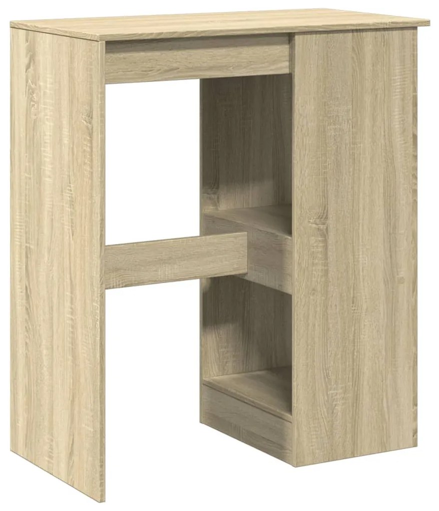 sonoma tölgy szerelt fa bárasztal tárolókkal 90x47,5x103,5 cm