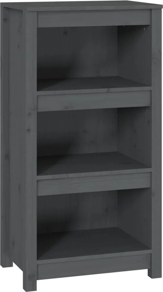 vidaXL szürke tömör fenyőfa könyvszekrény 50 x 35 x 97 cm