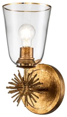 Quoizel STARING-1WB-DG-CLEAR - STARING fali lámpa 1xE27/40W/230V rézszínű