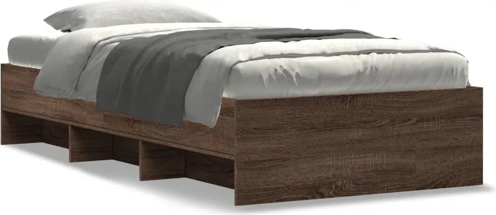 vidaXL barna tölgy színű szerelt fa ágykeret matrac nélkül 90x200 cm