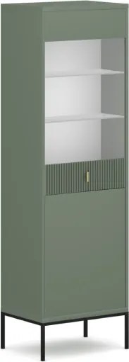 Komód 2 ajtós smoke green színben fekete elemekkel arany fogantyúkkal – MAGGIORE MA04