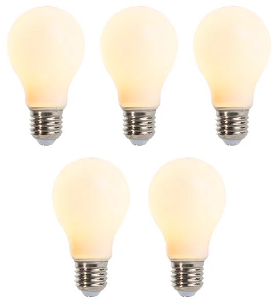 5 db-os készlet E27-es fényerőszabályozható LED izzó A60 matt 5W 380lm