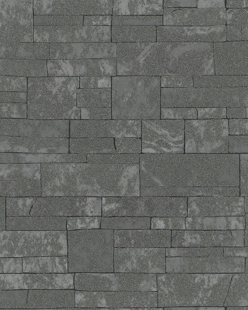 Sötétszürke tapéta tégla hatás 3D dörzsölt fal homokszemcsék tapéta
