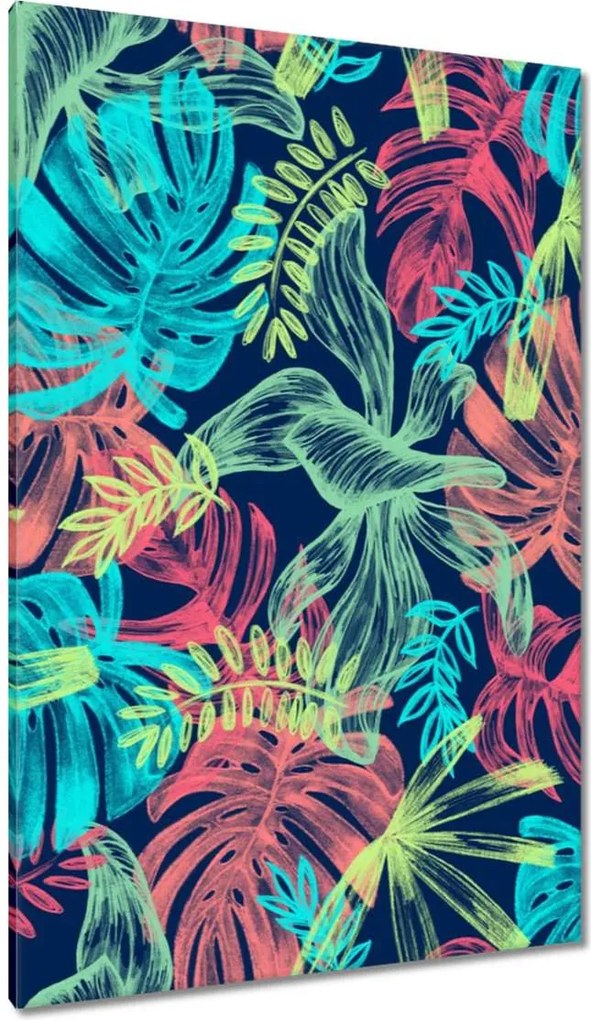 Vászonkép 80x120 Monstera színes levelek