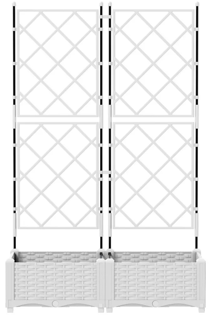 Trellises Kert Cserép 2 db Fehér 80x40x125,5 cm