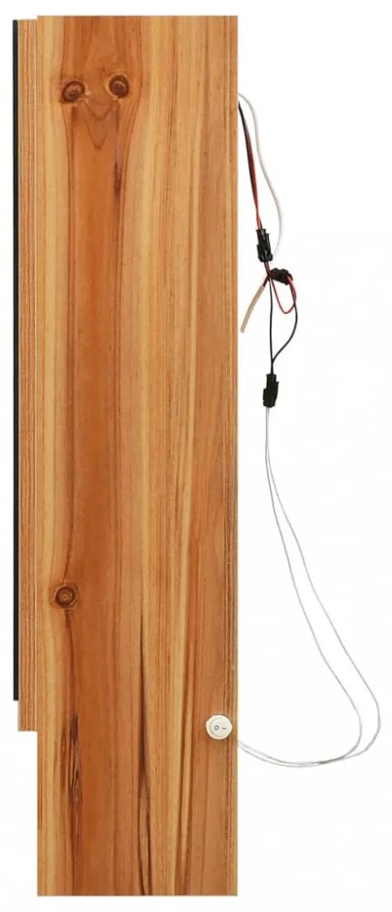 tölgyszínű MDF tükrös fürdőszobaszekrény 80 x 15 x 60 cm