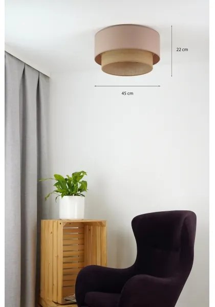 Duolla - Mennyezeti lámpa BOHO 1xE27/15W/230V átm. 45 cm bézs/barna