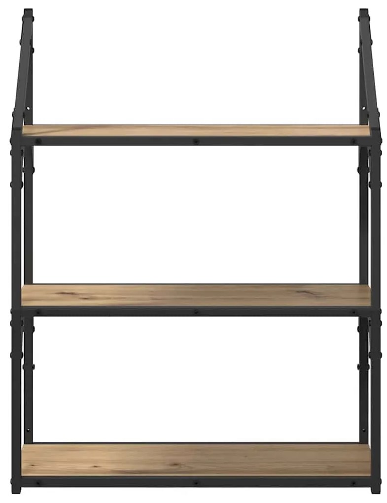 vidaXL Falpolc polcokkal Artisan tölgy 60 x 21 x 78,5 cm Faanyag