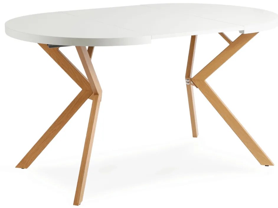 Stół LUGO Rozkładany 90-190 cm Biały/Dąb