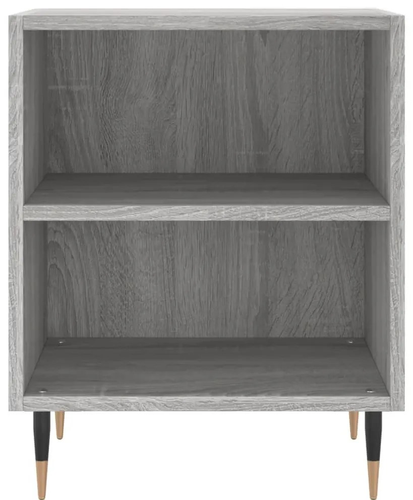 2 db szürke-sonoma színű szerelt fa éjjeliszekrény 40x30x50 cm