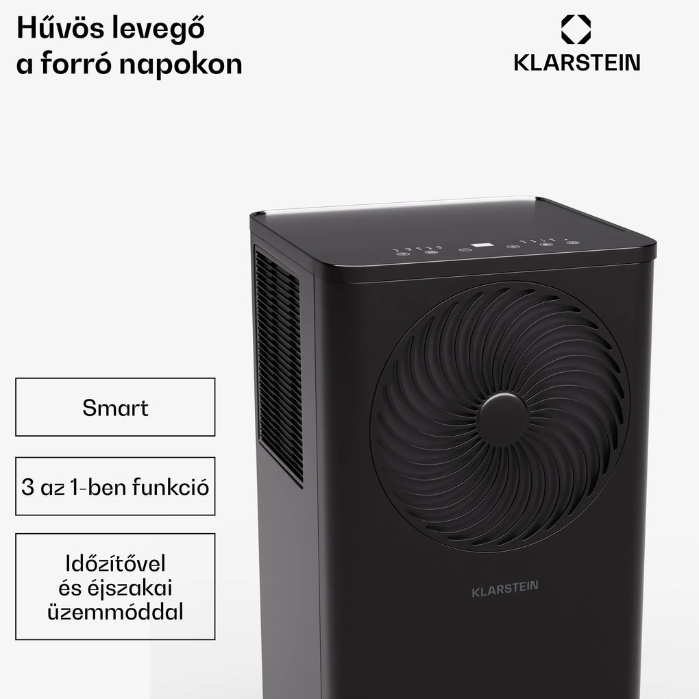 Klarstein Aero Ring 9K, Smart, légkondicionáló, 9 000 BTU, mobil és intelligens, max. 31 m², hangvezérlés