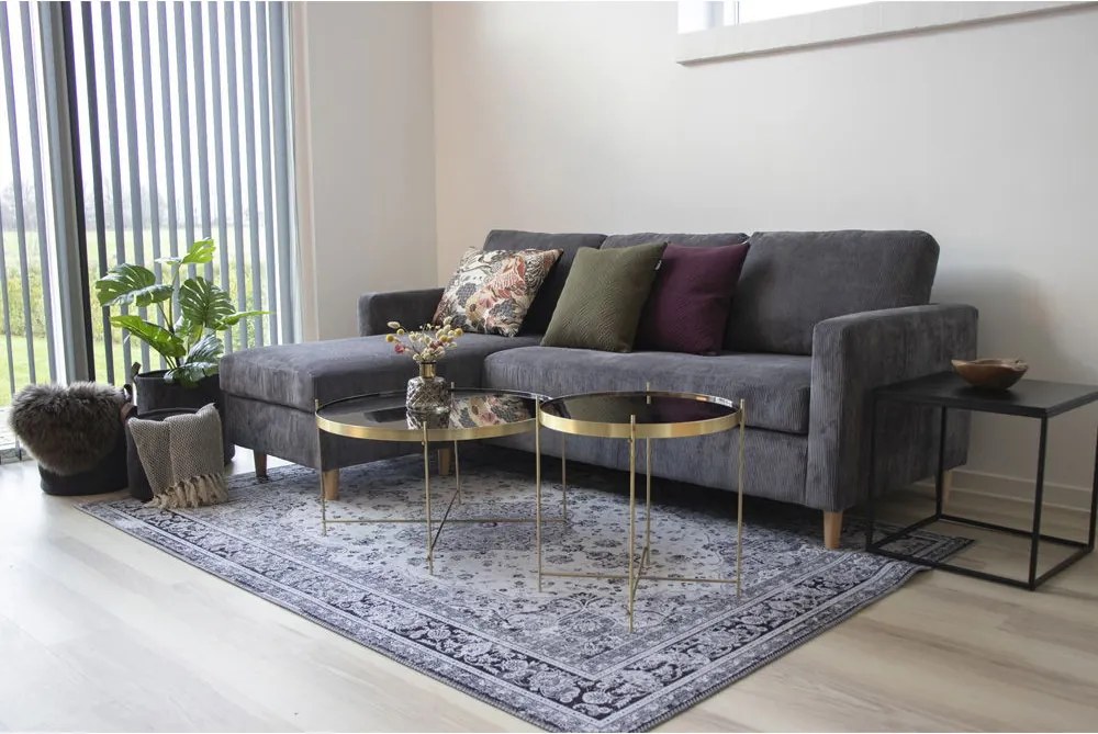 Venezia dohányzóasztal, üveg, sárgaréz színű acél 48x48cm