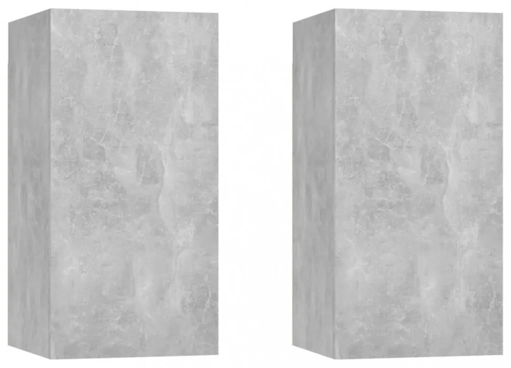 2 db betonszürke szerelt fa TV-szekrény 30,5 x 30 x 60 cm