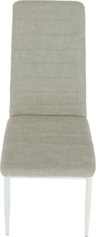 Étkezőszék, bézs szövet/fehér fém, COLETA NOVA
