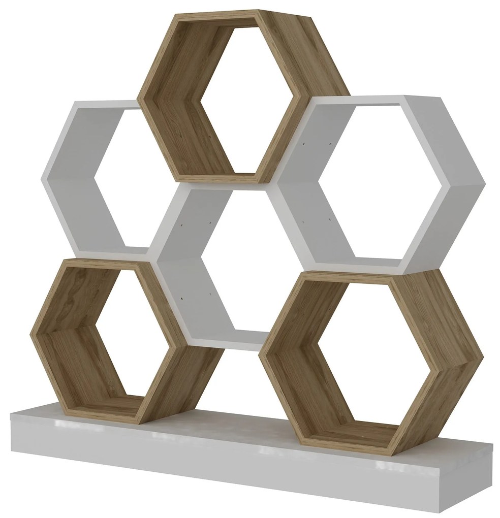könyvespolc Cicek - White, Oak