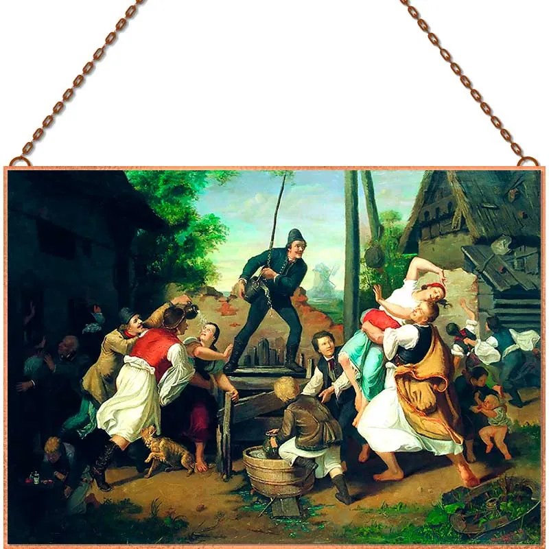 Munkácsy Mihály - Húsvéti locsolás üvegkép, falikép