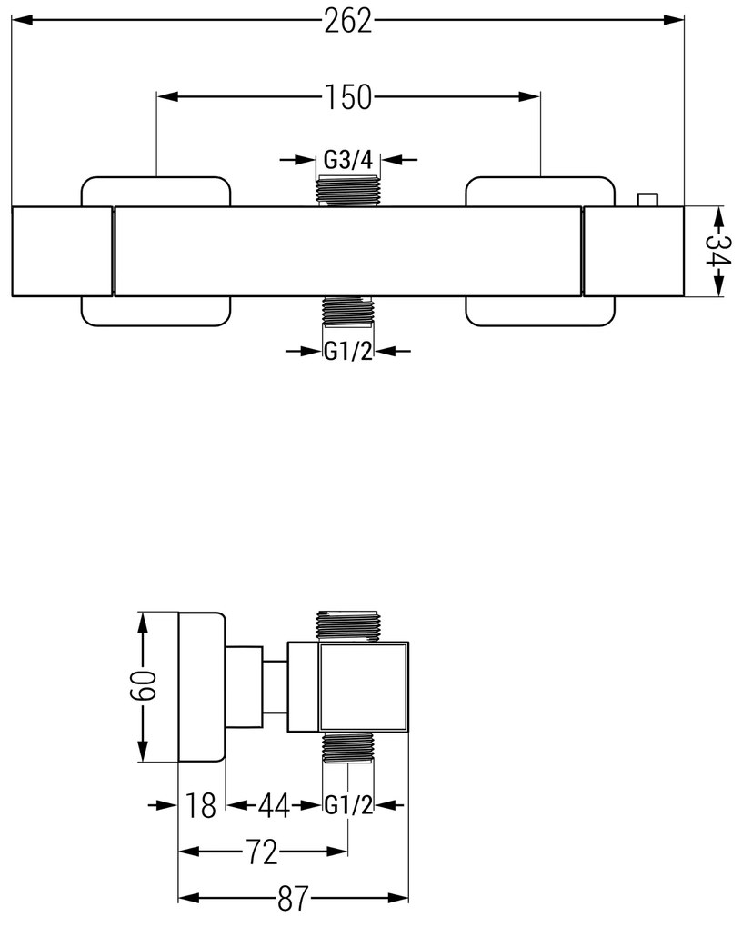 Mexen Tord zuhanygarnitúra esőzuhannyal és termosztatikus zuhanykockával, fekete, 77250200-70
