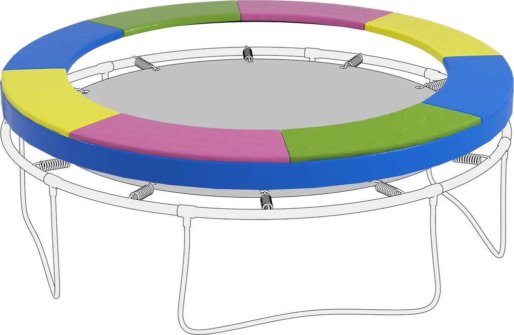 SPORTNOW Trampolin Keretvédő Ø305 cm, Szakadásálló, UV-álló Rugóvédő, Vízálló, Trampolin Kiegészítők, Keretvédő Biztonsági Háló, Pótlóalkatrészek Kert