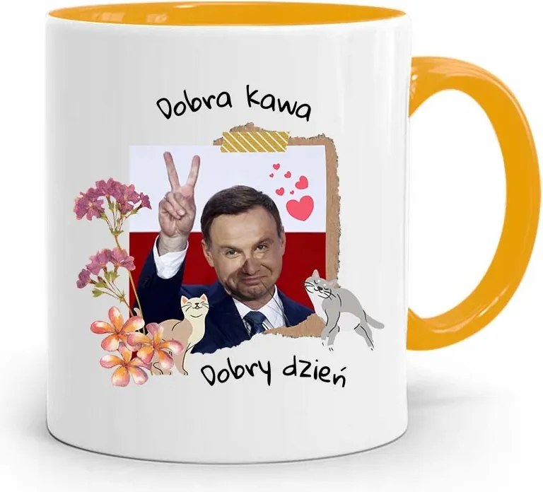 Bögre Sárga Elnök Andrzej Duda Pis Jó Kávé
