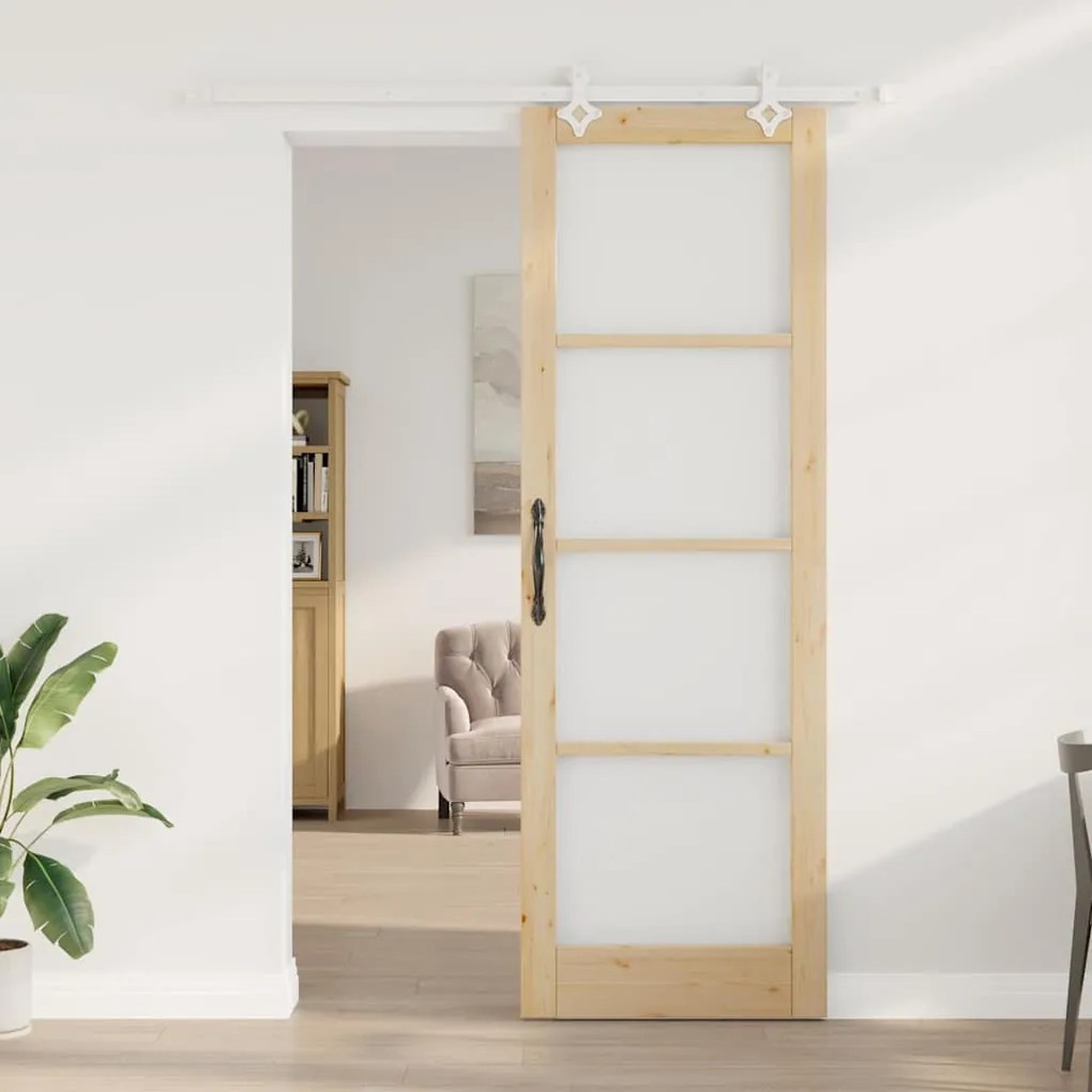 Csúszóajtó Barna 78 x 232 cm Fa és fém