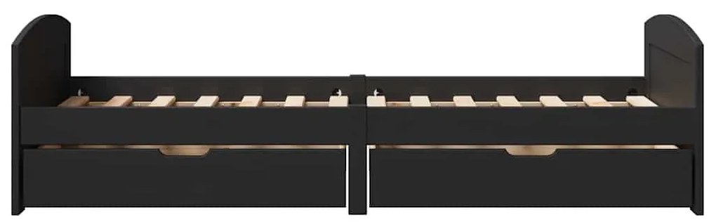 Napozóágy 2 fiókkal matrac nélkül IRUN Fekete 90x200 cm