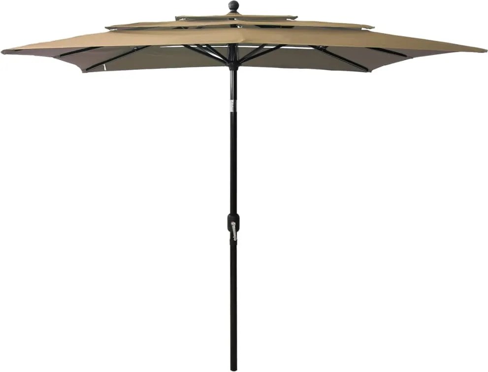 vidaXL 3 szintes tópszínű napernyő alumíniumrúddal 2,5 x 2,5 m