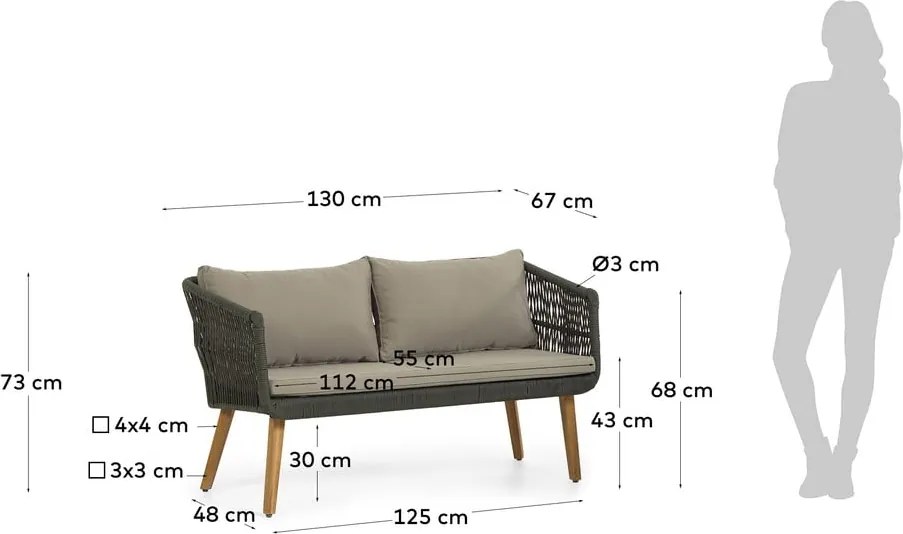 Inti akácfa kerti bútor szett - Kave Home