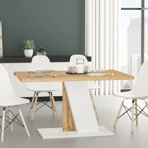 BRISTOL Étkezőasztal Tölgy/Fehér Színben 138 cm