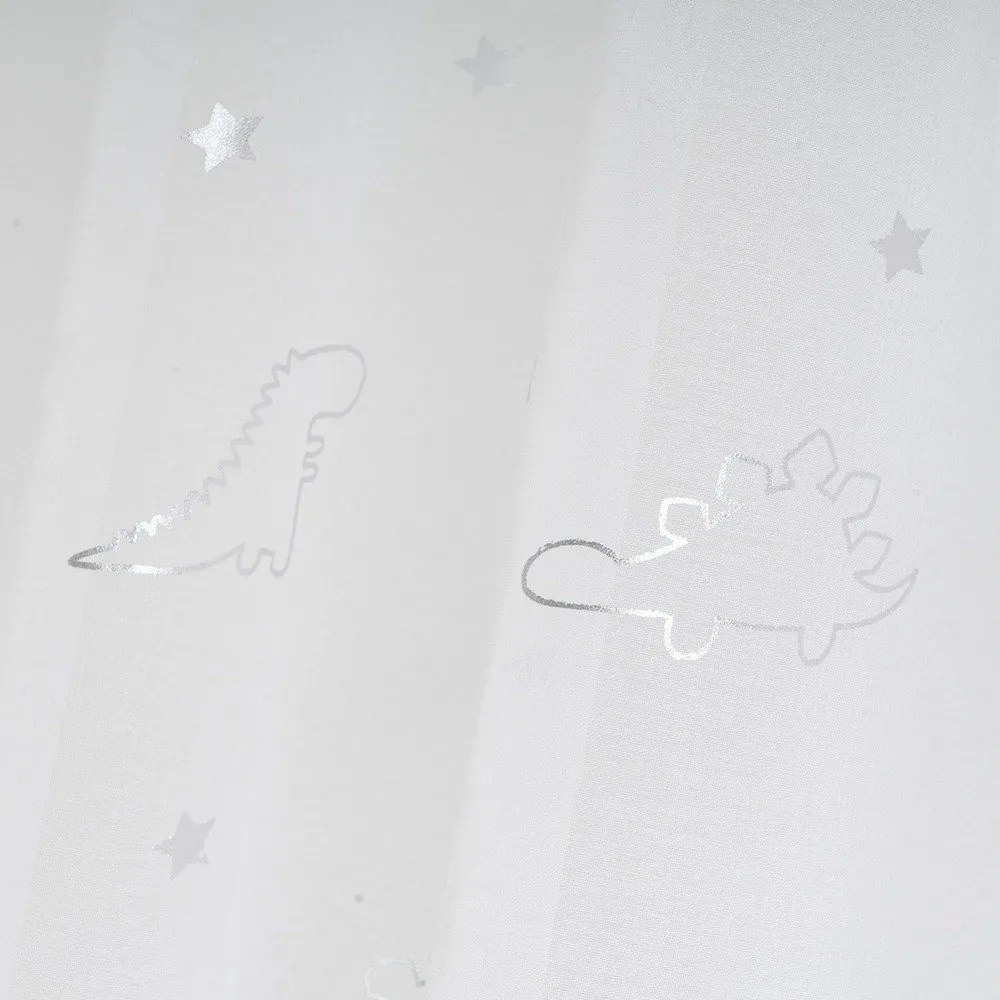 Fehér-ezüstszínű fényáteresztő függöny 140x260 cm Dinos – Casa Selección