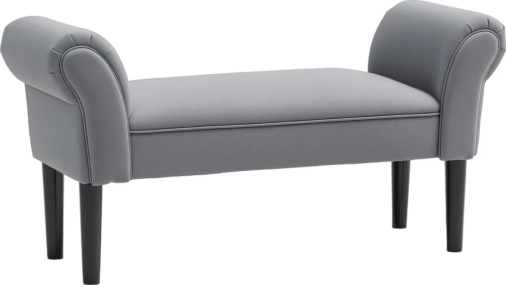 HOMCOM Ágy Pad, Kárpitozott Pad, Ülőpad, Előszobai Pad Hálószobába, 130 kg Teherbírású, Vitorlavászon, Sötétszürke, 102 x 36 x 51 cm | Aosom