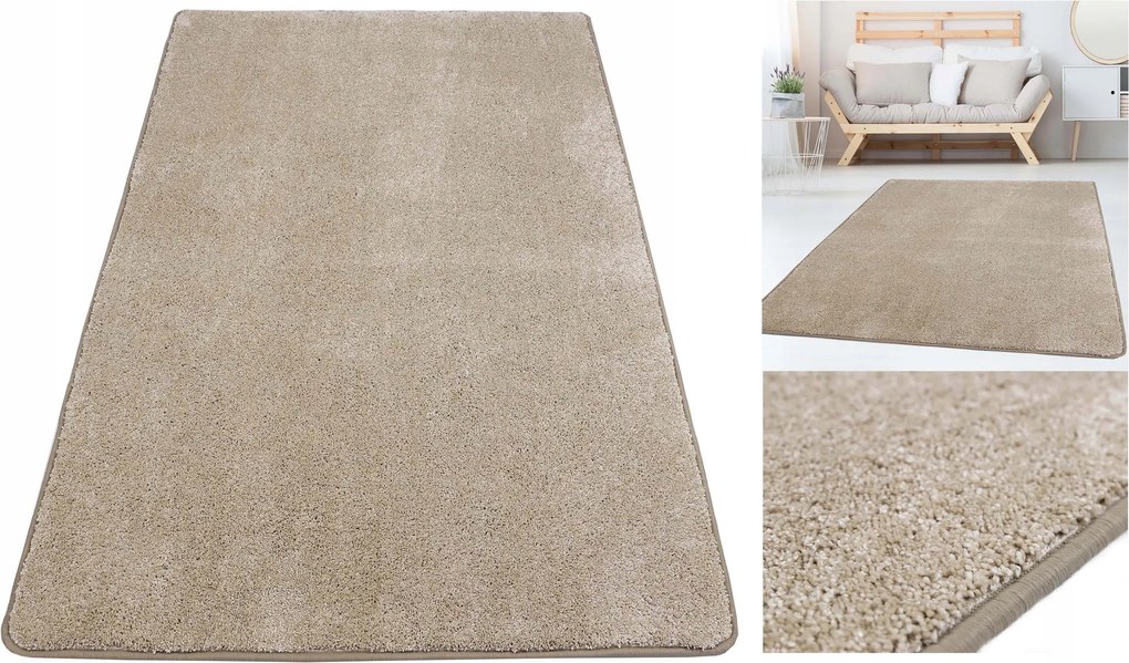 Divatos Szőnyeg Hálószoba Nappaliba Puha Sűrű Vastag Bézs 200X200 cm Beverly