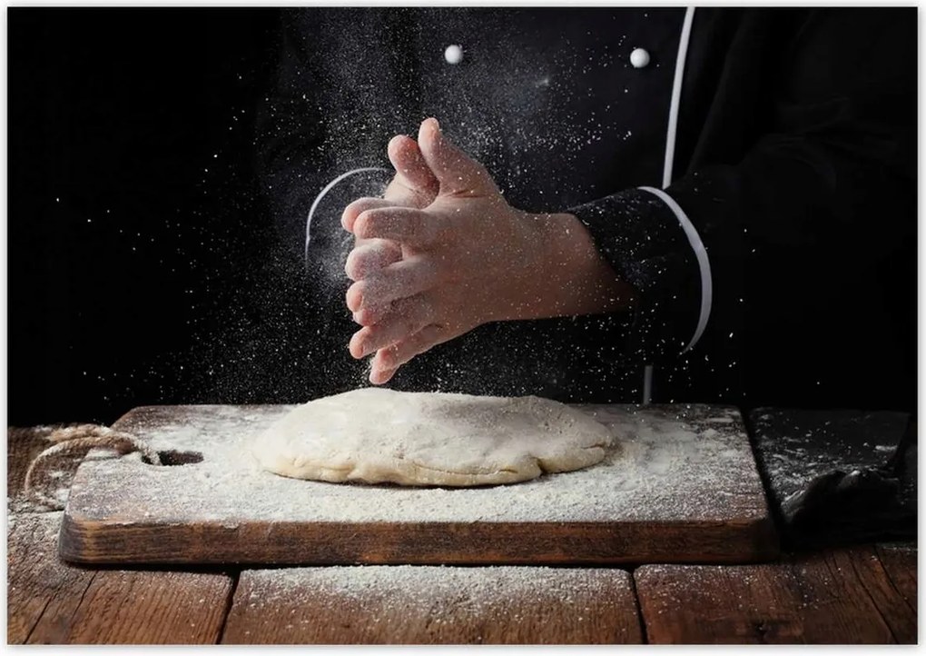 Poszterek 100x70 Szakács kéz fehér liszt