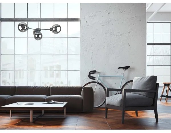 Csillár zsinóron KALIOPE II 4xE14/50W/230V fekete/füstös fekete