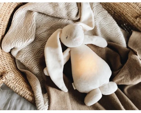 Moonie - Snuggle buddy dallammal és világítással nyuszi 2.0 cream