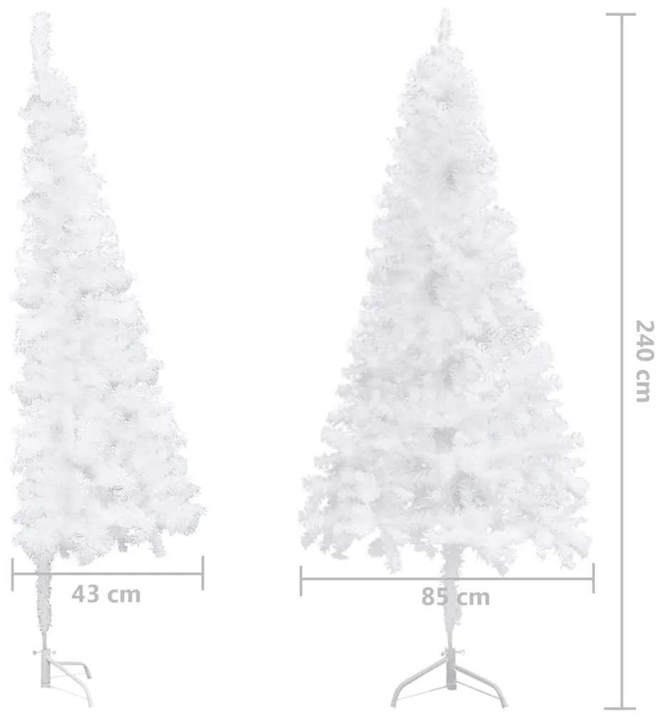 fehér PVC sarok műkarácsonyfa 240 cm