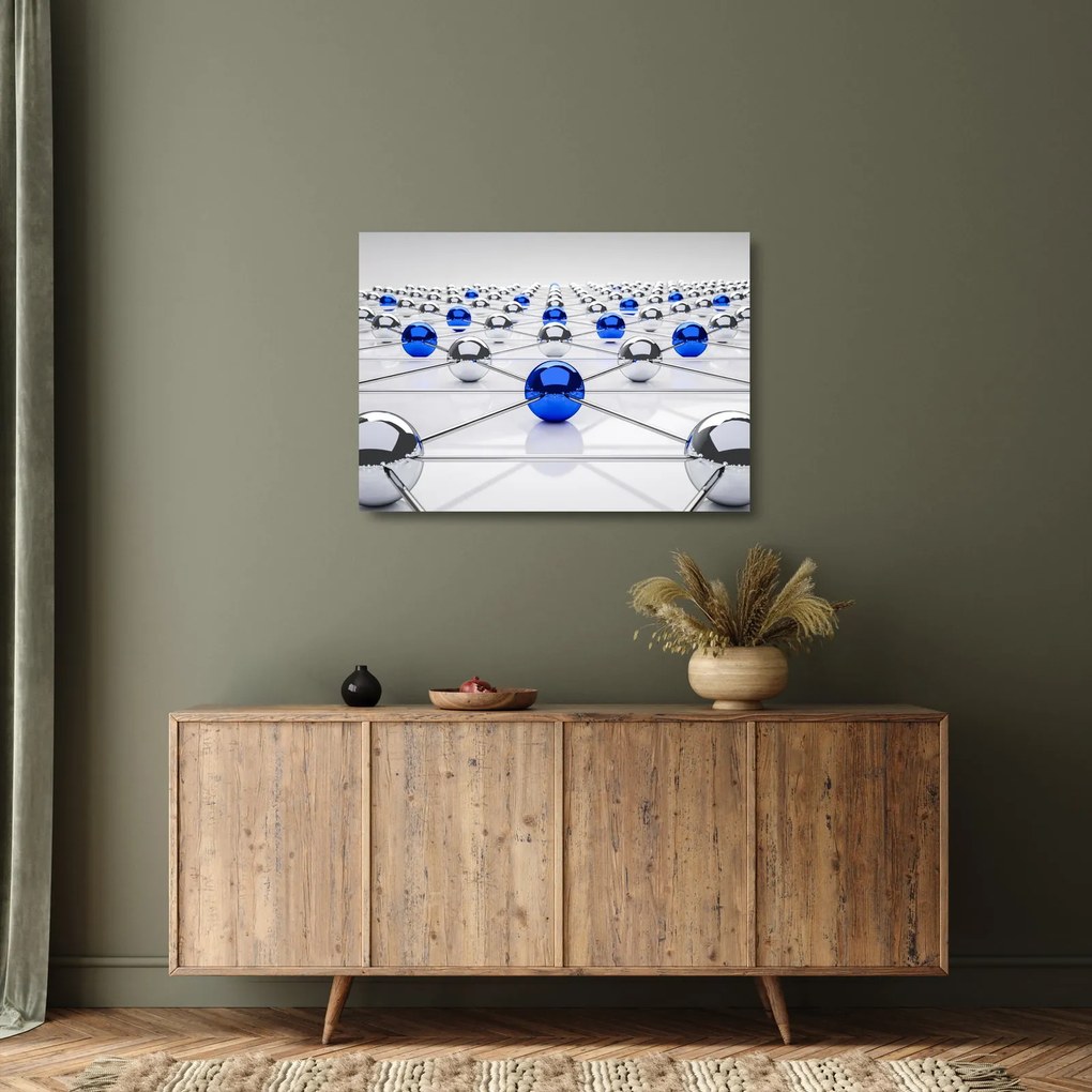 Összekapcsolt gömbök képe (üvegen) (70x50 cm)