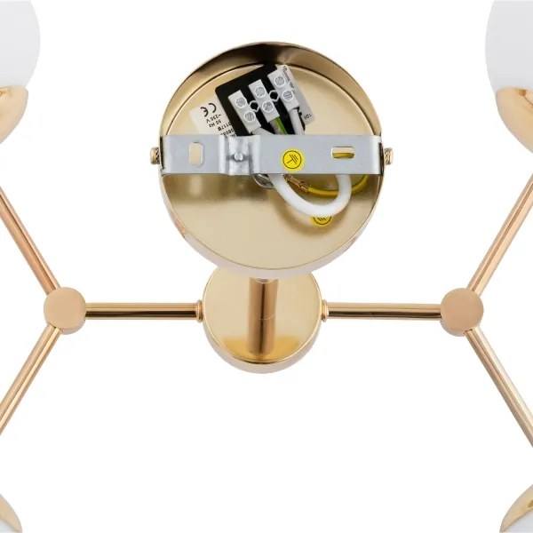 Csillár rúdon FOTON 4xE14/40W/230V arany/fehér