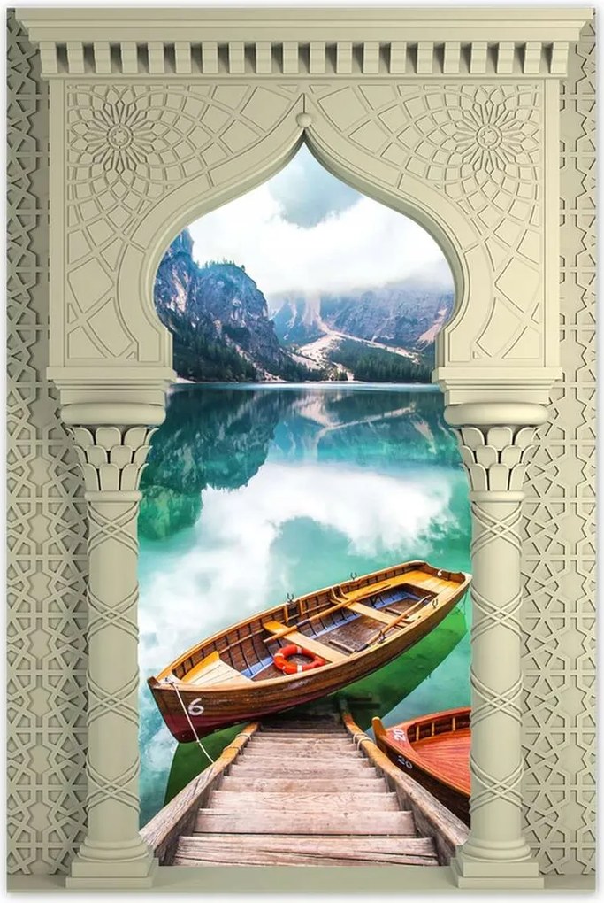 Poszterek 60x90 Csónak a hegyi tavon