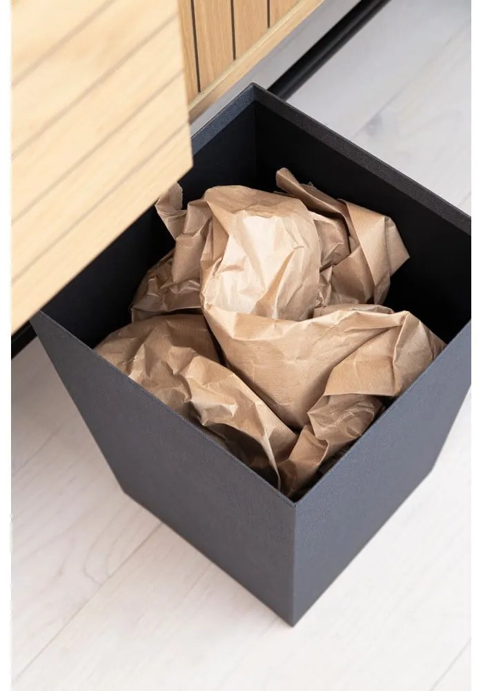 Fekete irodai szemetes Sofia Canvas Paper Laminate – Bigso