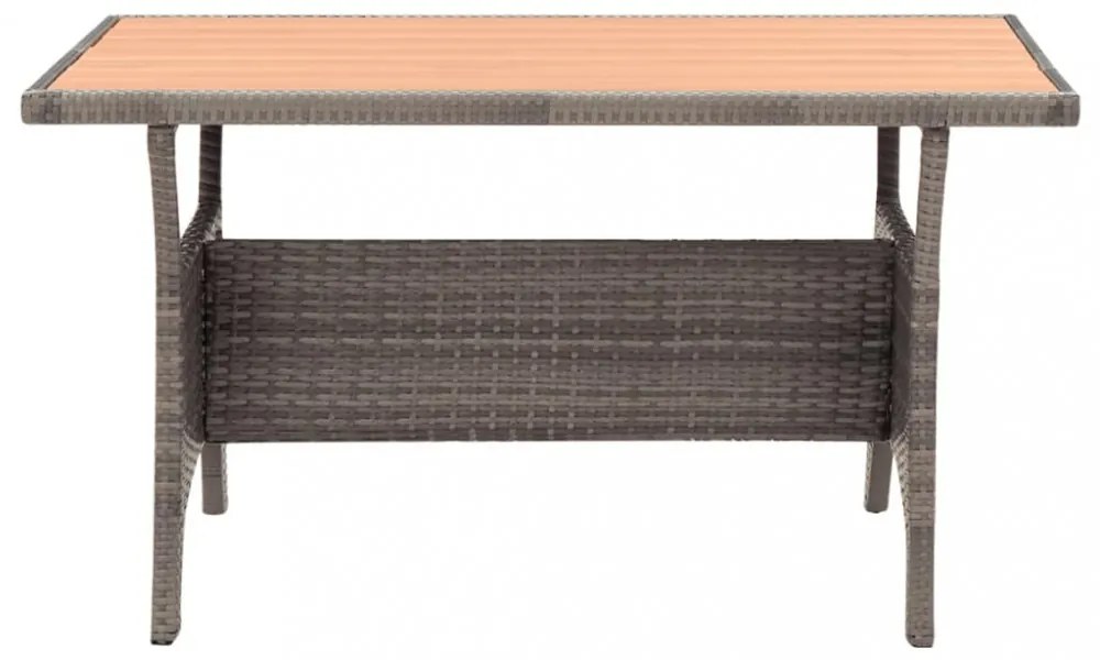 3 részes polyrattan kerti étkezőgarnitúra szürke párnákkal