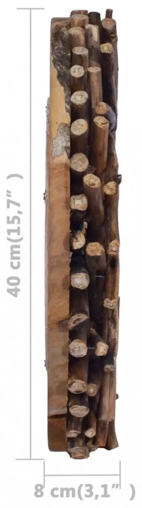 vidaXL kör alakú tíkfa falitükör 40 cm