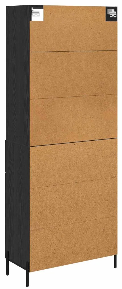 Magasfiú fiókkal Musta tammi 69,5 x 34 x 180 cm Faanyag