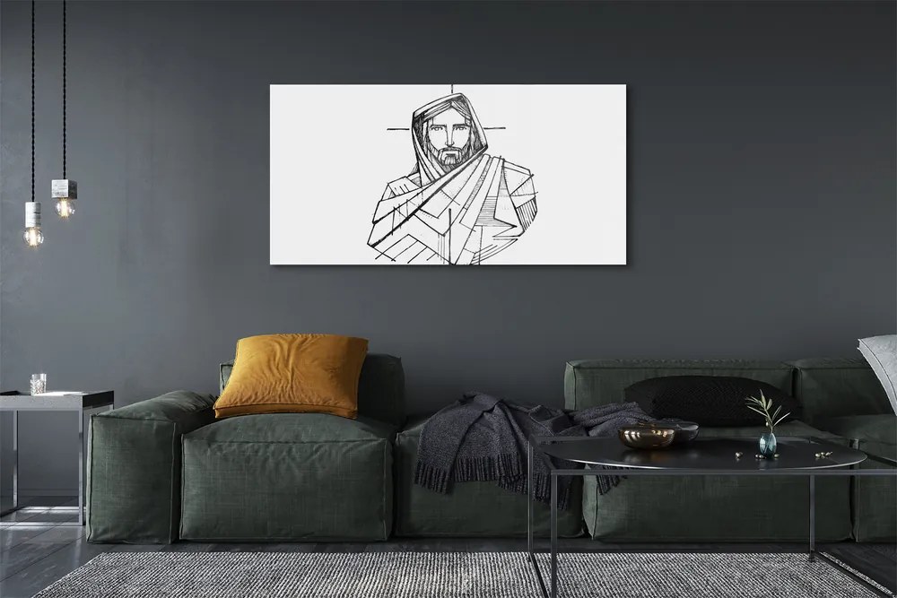 Akrilkép Jézus rajz 100x50 cm