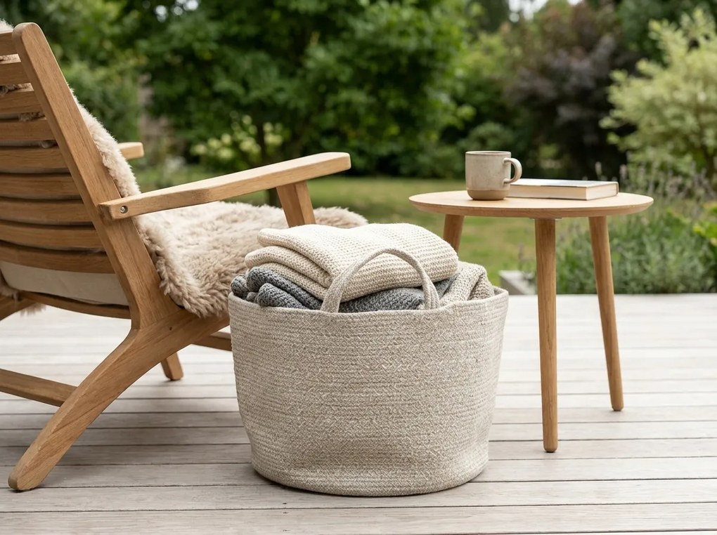 Tárolókosár fogantyúkkal COTTON HAVEN 35x35 cm - több színben Termék színe: Růžovohnědá