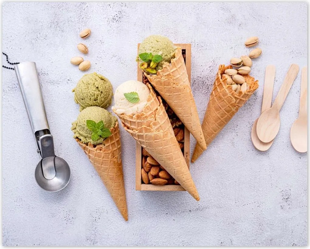 Poszterek 50x40 Zöld pisztácia fagylalt