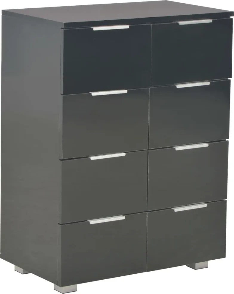 vidaXL magasfényű fekete szerelt fa tálalószekrény 60 x 35 x 80 cm