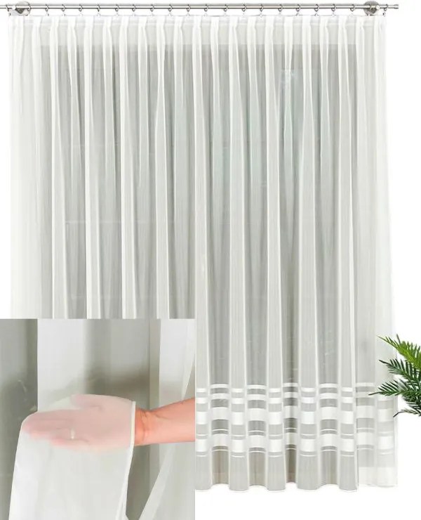 Fátyol Függöny Könnyű Függöny Sima Krém Szalag Minőség Sz.420x120