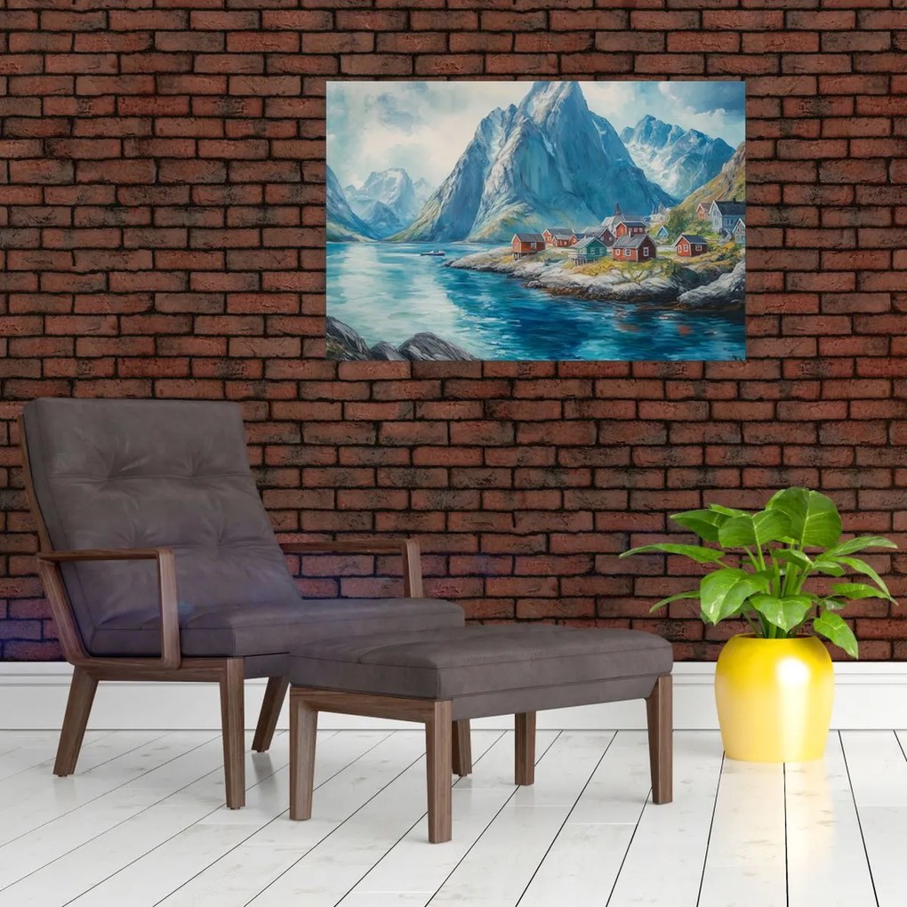 Kép - Norvég falu (90x60 cm)